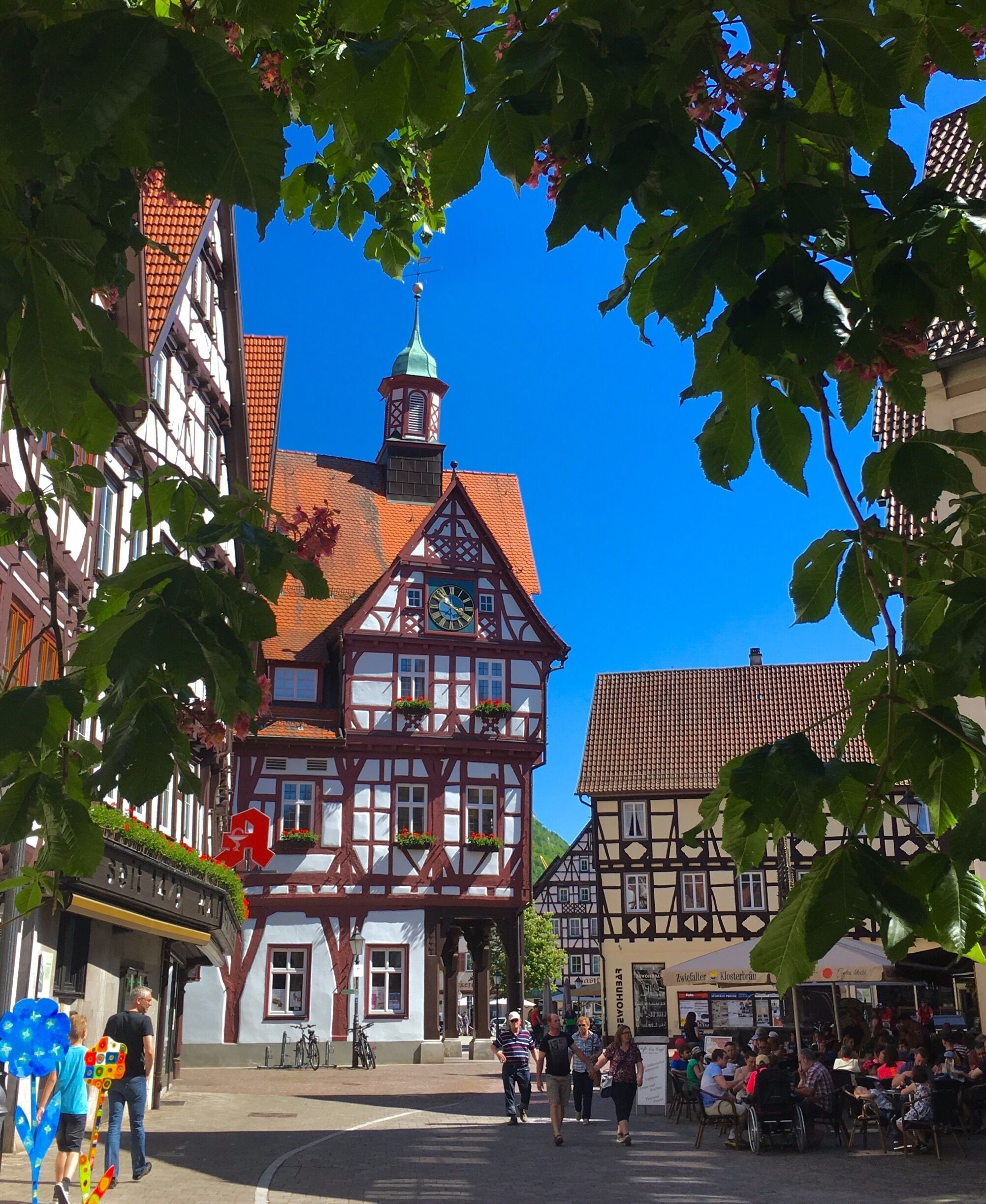 City hall of Bad Urach at the medieval marketplace
