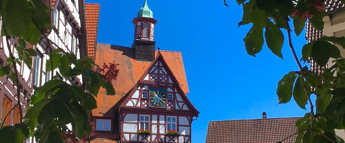 City hall of Bad Urach at the medieval marketplace