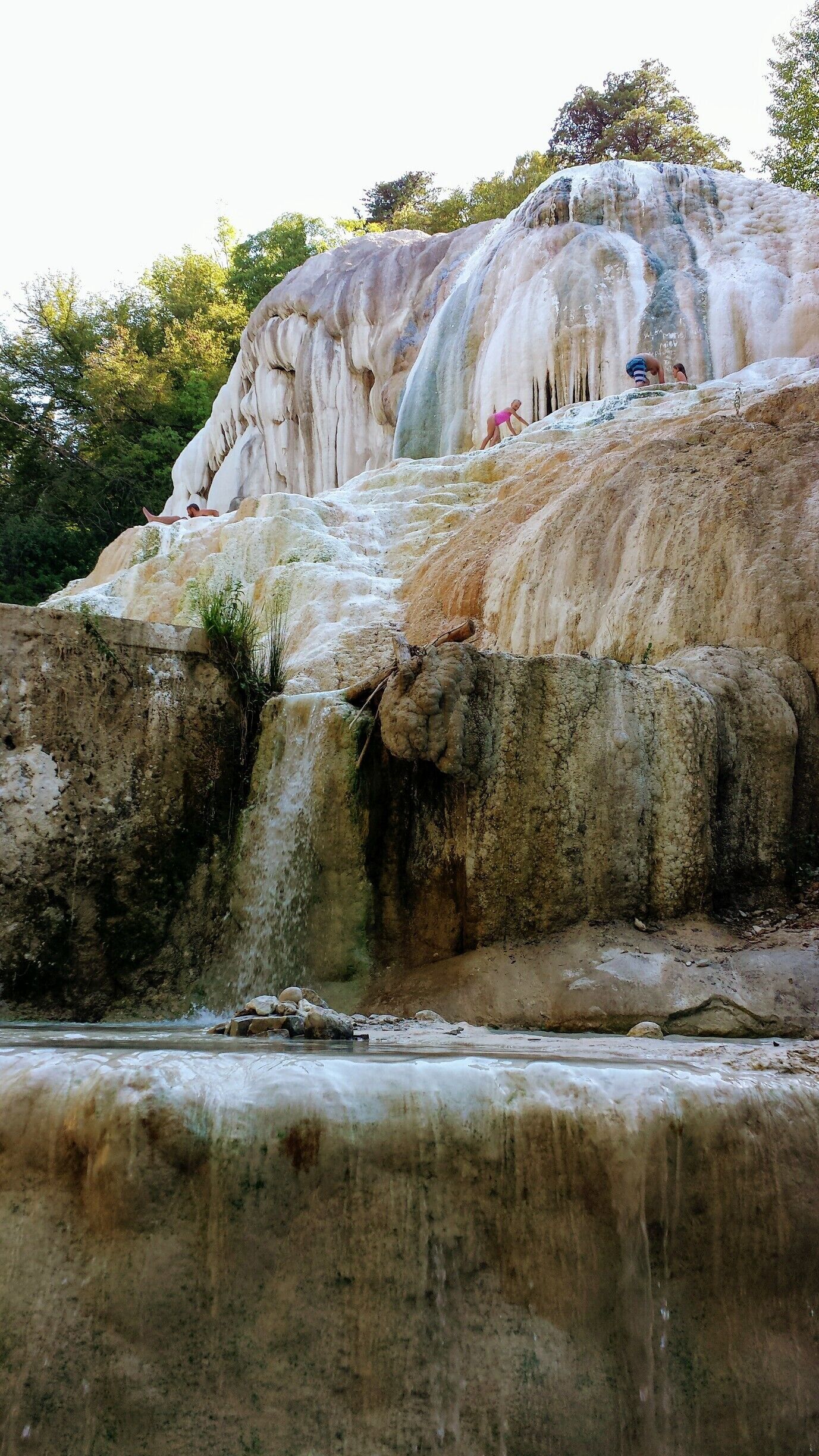 These Amazing hot springs in bangi san filippo go on for ages, with pools all the way to the top. It's like having a Jacuzzi at the top of a waterfall