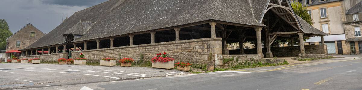 Ancient market hall a Quimplerle, France