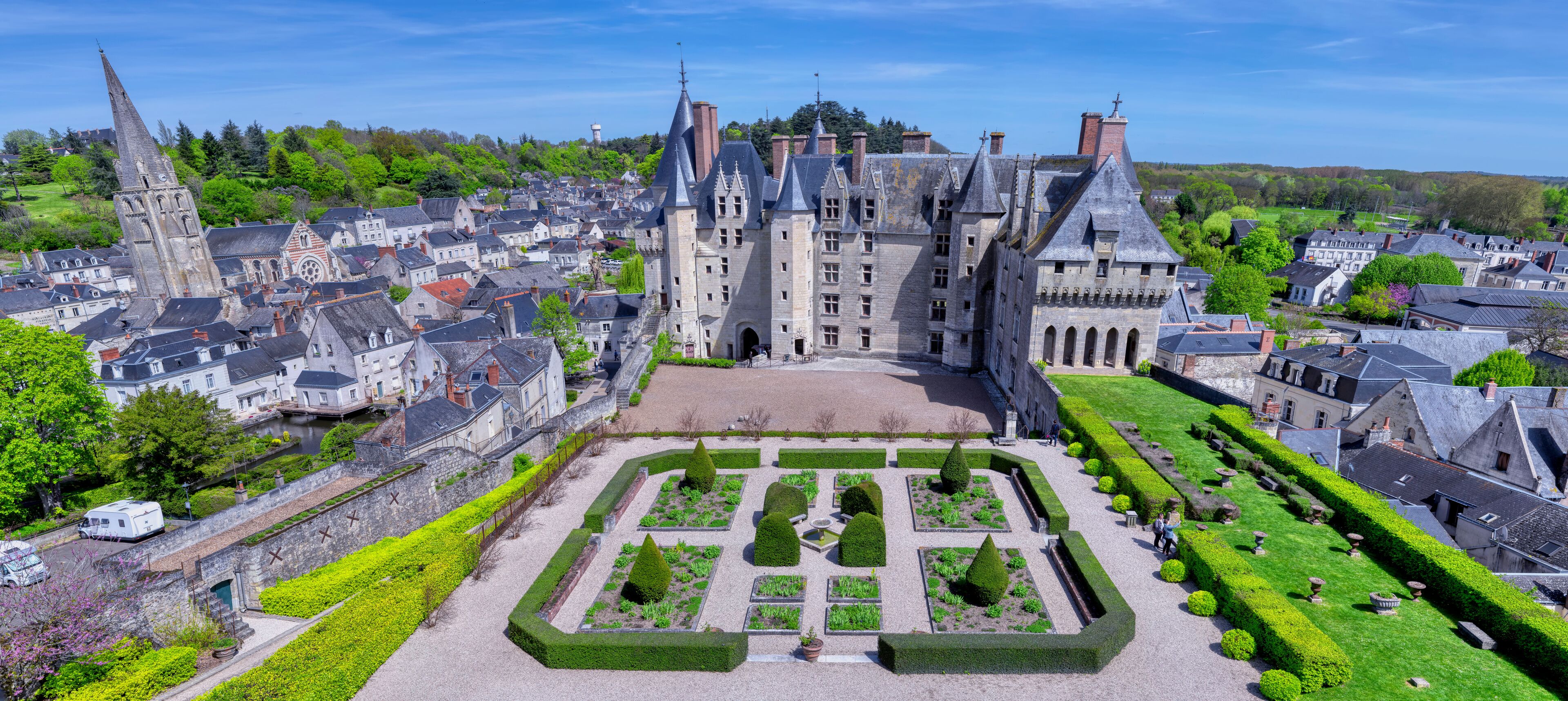 Langeais Castle with beautiful gardens, France.