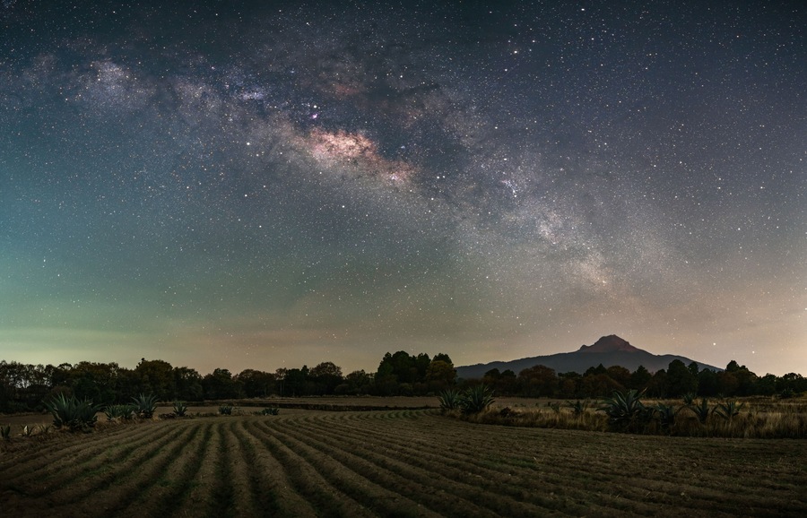 Corn fields at La Malinche volcano
