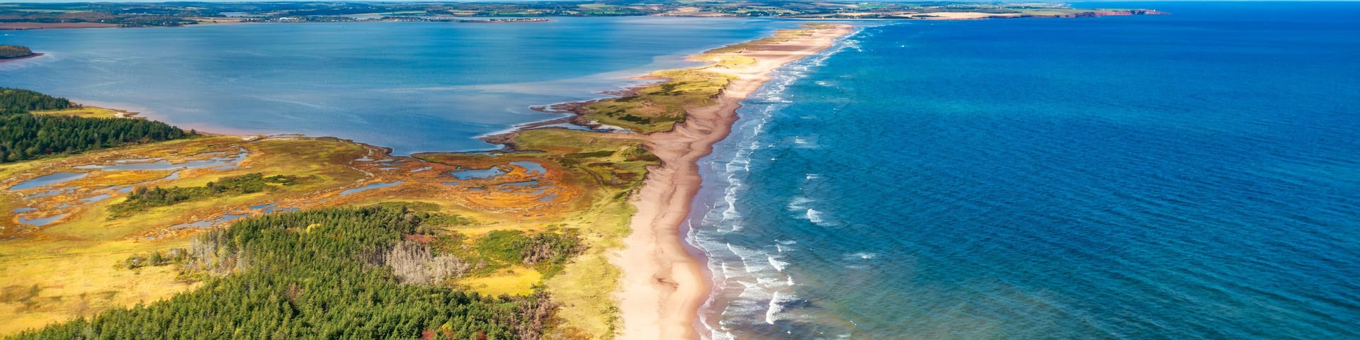 Sandy beach on the Atlantic Ocean. Cavendish, Prince Edward Island, Canada