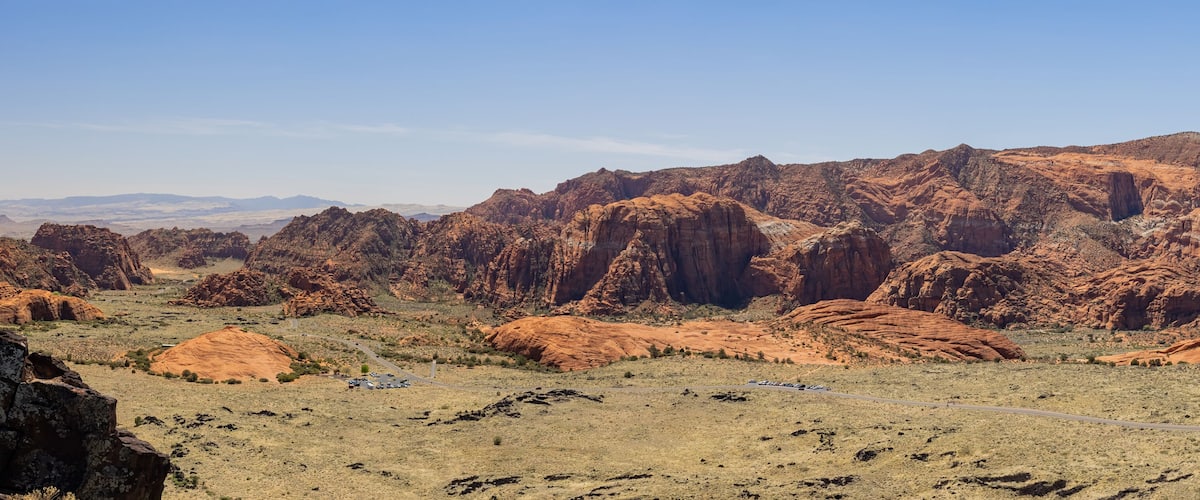 Sunny landscape of the Snow Canyon State Park