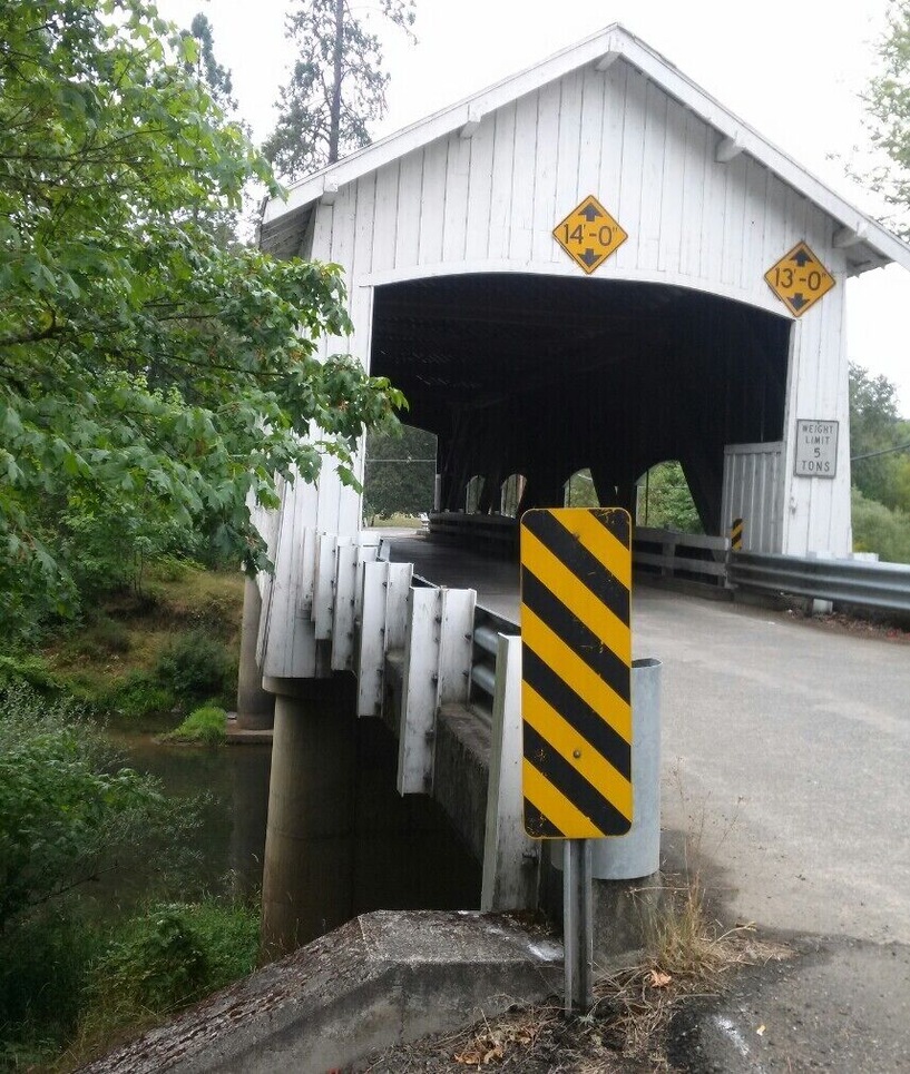 An old covered bridge less than two miles off Highway 138. Worth a quick detour.