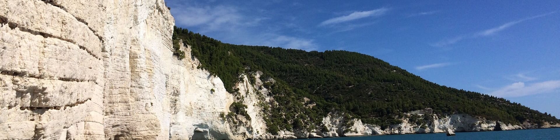 A white wall above the sea.
