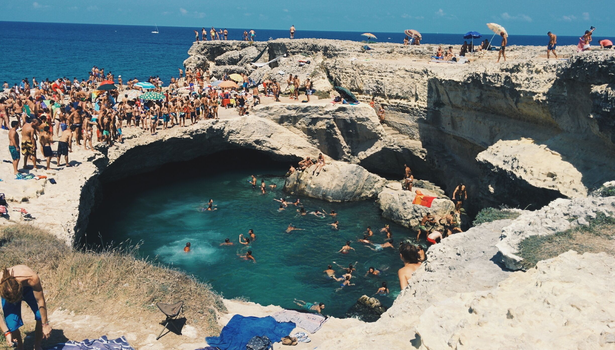 The swimming pool's shape, the sea's beauty #colorful #vsco