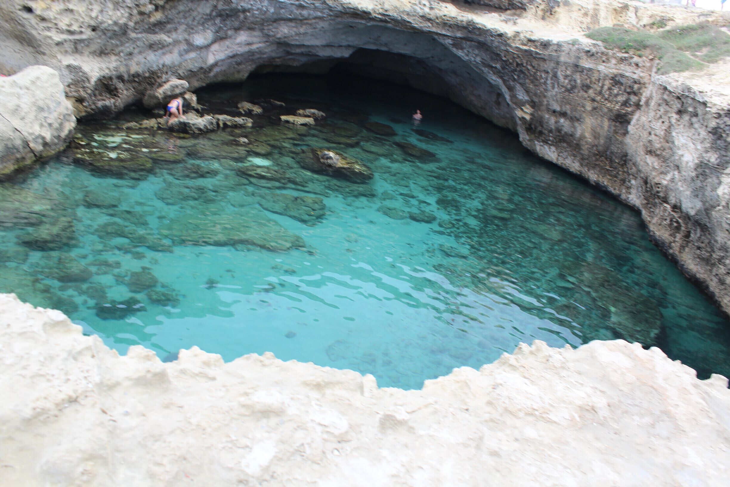 Swimming in below the rocks of this natural cave with crystal clear water 
#lifeatexpedia