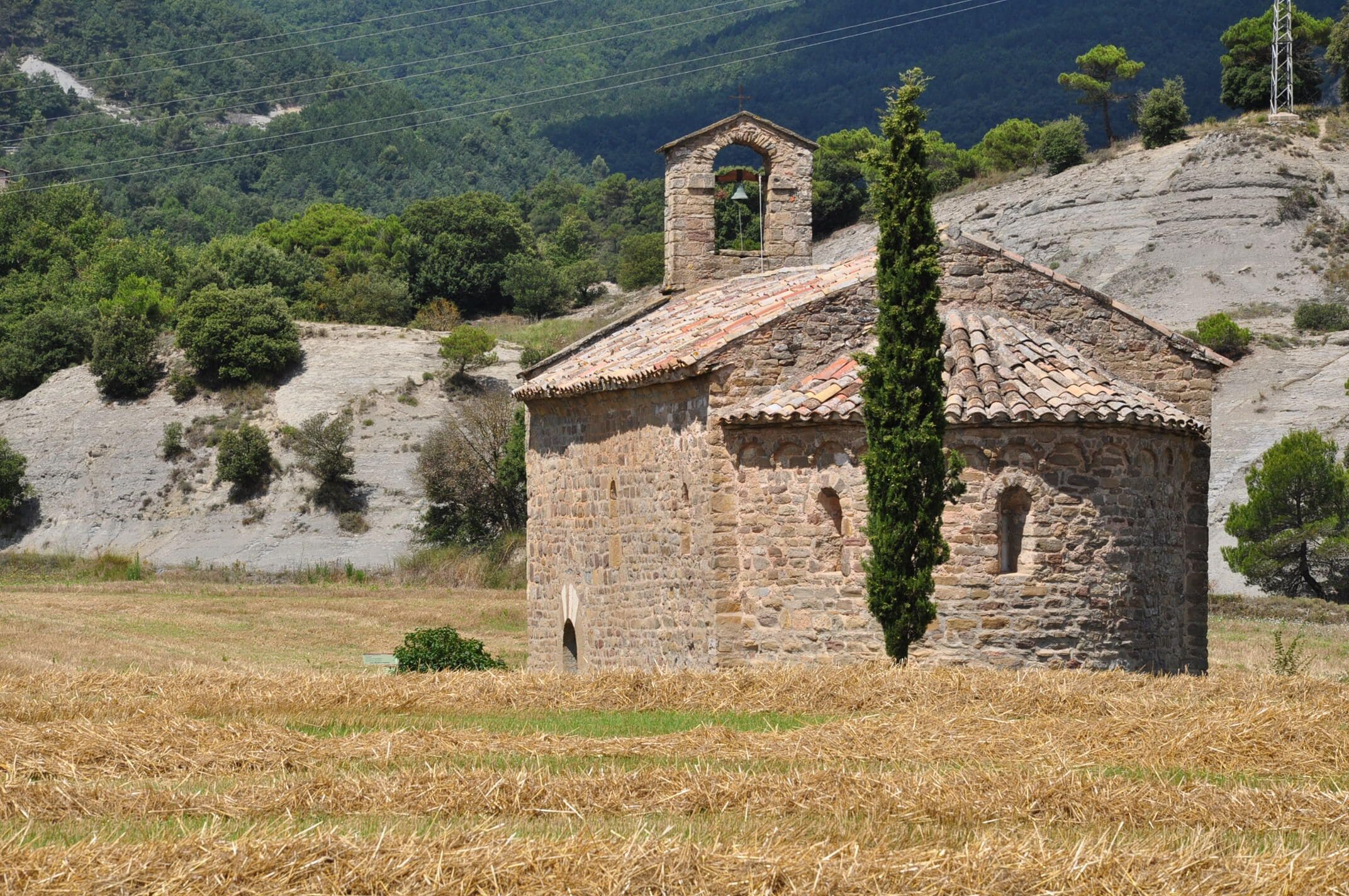 The Sant Miquel de Vilageliu, a 10th century church near Tona (Catalonia, Spain).