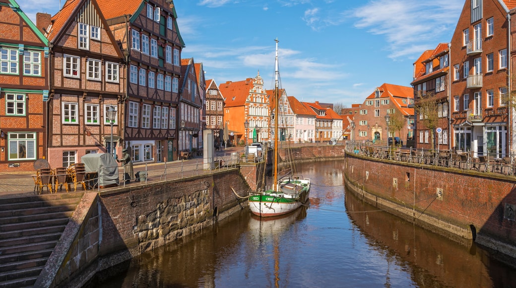 Old harbor at the old town of Stade, Germany