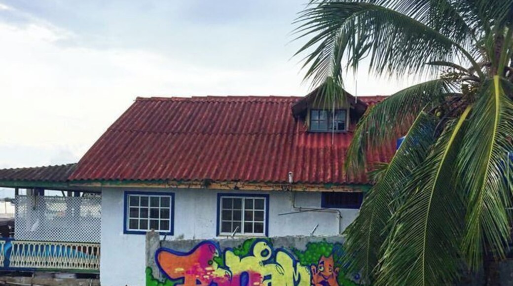 #panama #bocasdeltoro I love the contrast of the graffiti with Caribbean water #streetart #lifeatexpedia