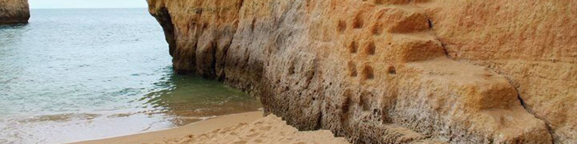 Awesome little path carved in sandstone on the western wall of a hidden beach! #beach