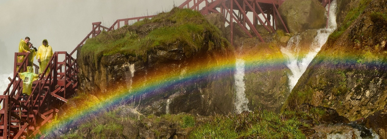 The American Falls, located in Niagara Falls State Park, NY, is the second largest falls that comprises Niagara Falls. Enough water flows over the falls to fill one million bathtubs every second. This self guided walking tour takes you from the bottom of the falls where rainbows form on sunny days to up under the falls itself. You can actually feel the thunder of the falls in your chest! #Nature
