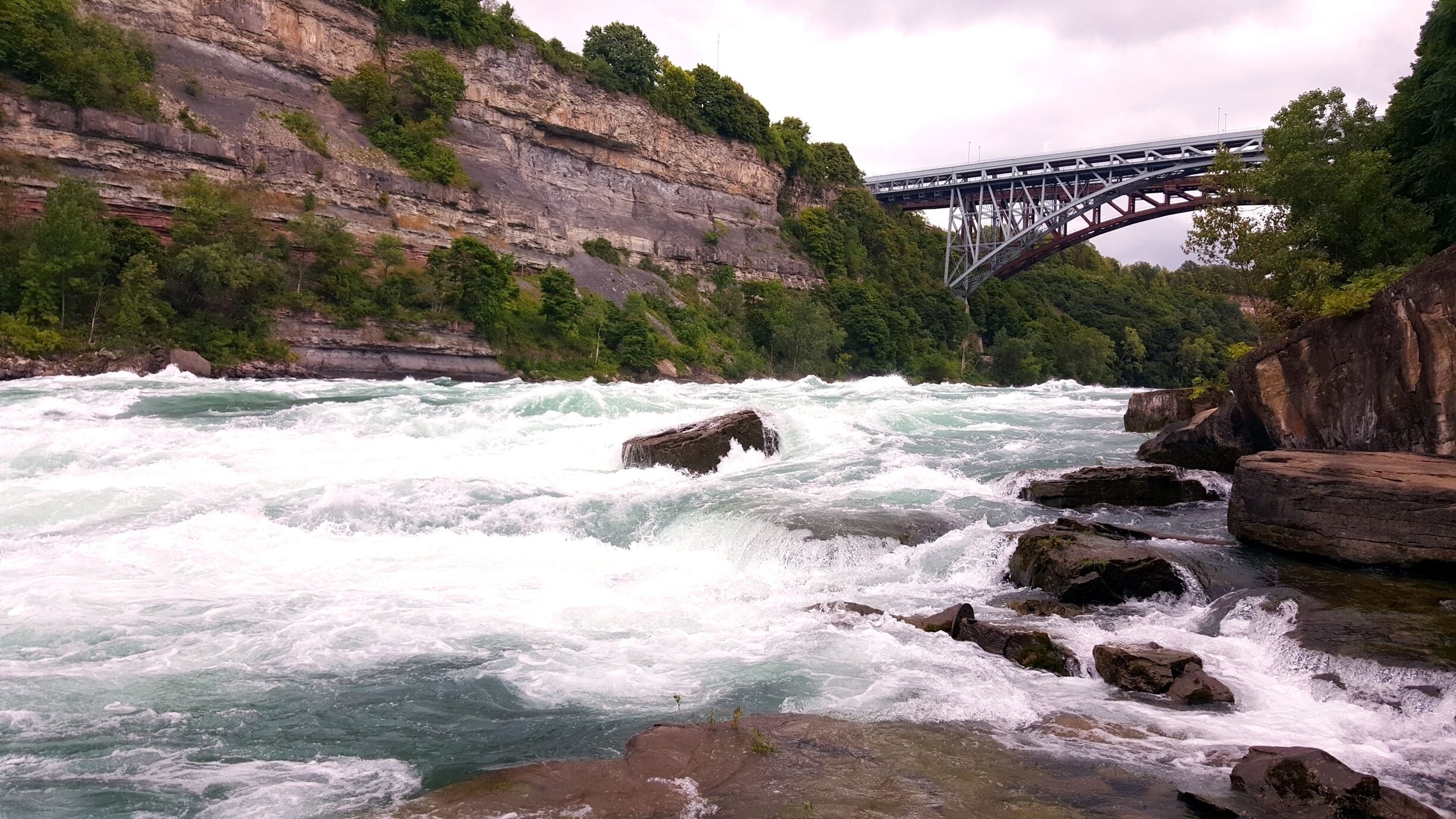 A leisurely walk along the Niagara River that let's you get a close look at the rapids. See that bridge? It's a bridge between nations!