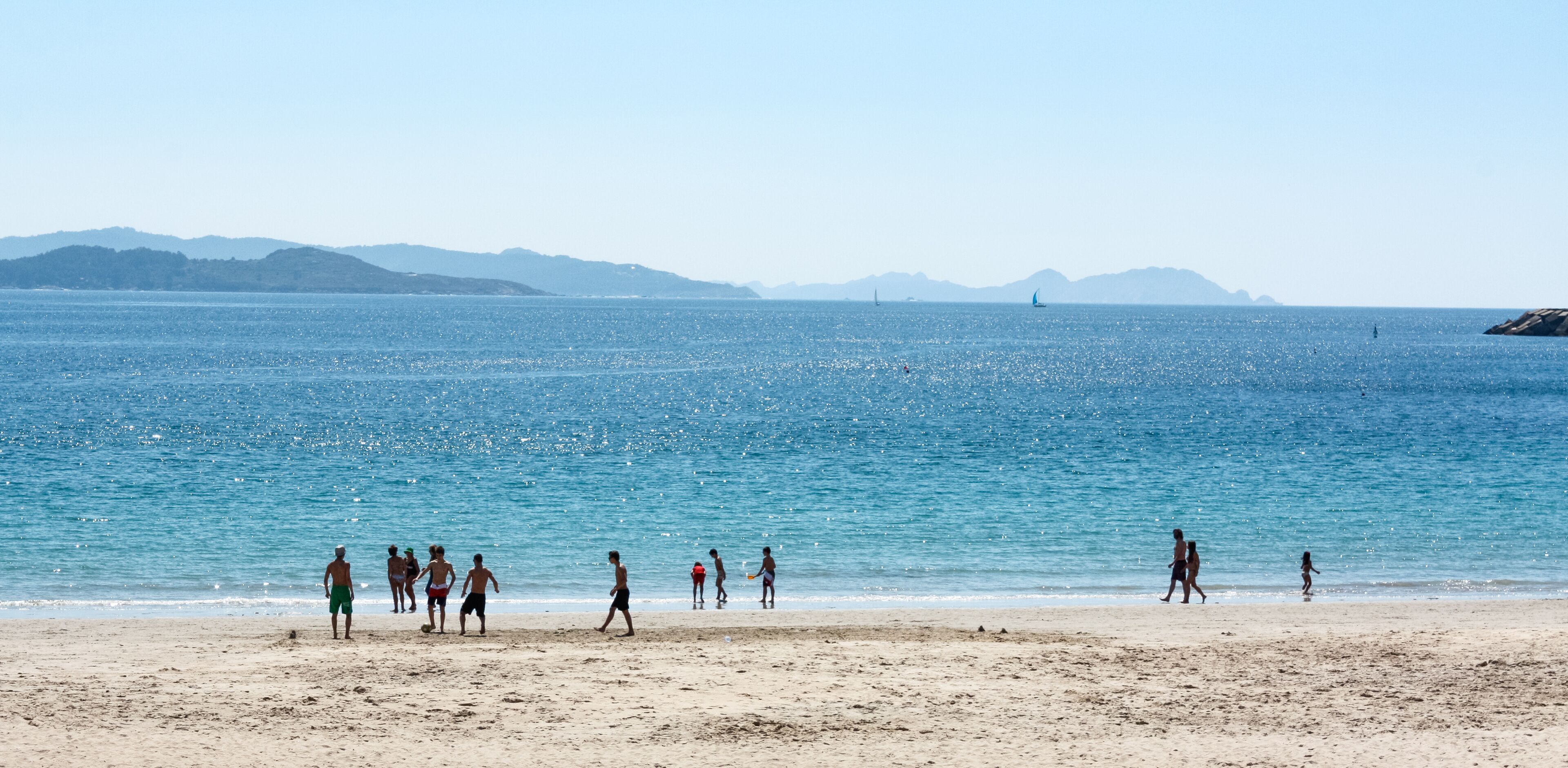 Silgar beach at Sanxenxo city, Pontevedra, Galicia, Spain