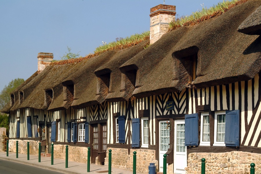 france normandy calvados half timbered houses and cottages tourgeville near deauville