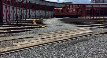 The remains of the 1902 roundhouse used to service and maintain steam locomotives. It has been preserved as part of this wonderful National Park site.