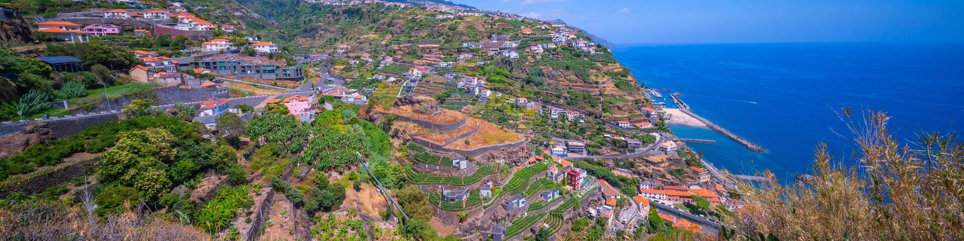 Panoramic View of Calheta from High Viewpoint, Madeira, Portugal, Europe