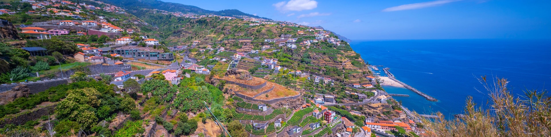 Panoramic View of Calheta from High Viewpoint, Madeira, Portugal, Europe