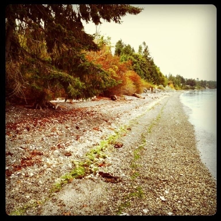 Mill bay beach. Good quiet place to just sit and skip rocks. 