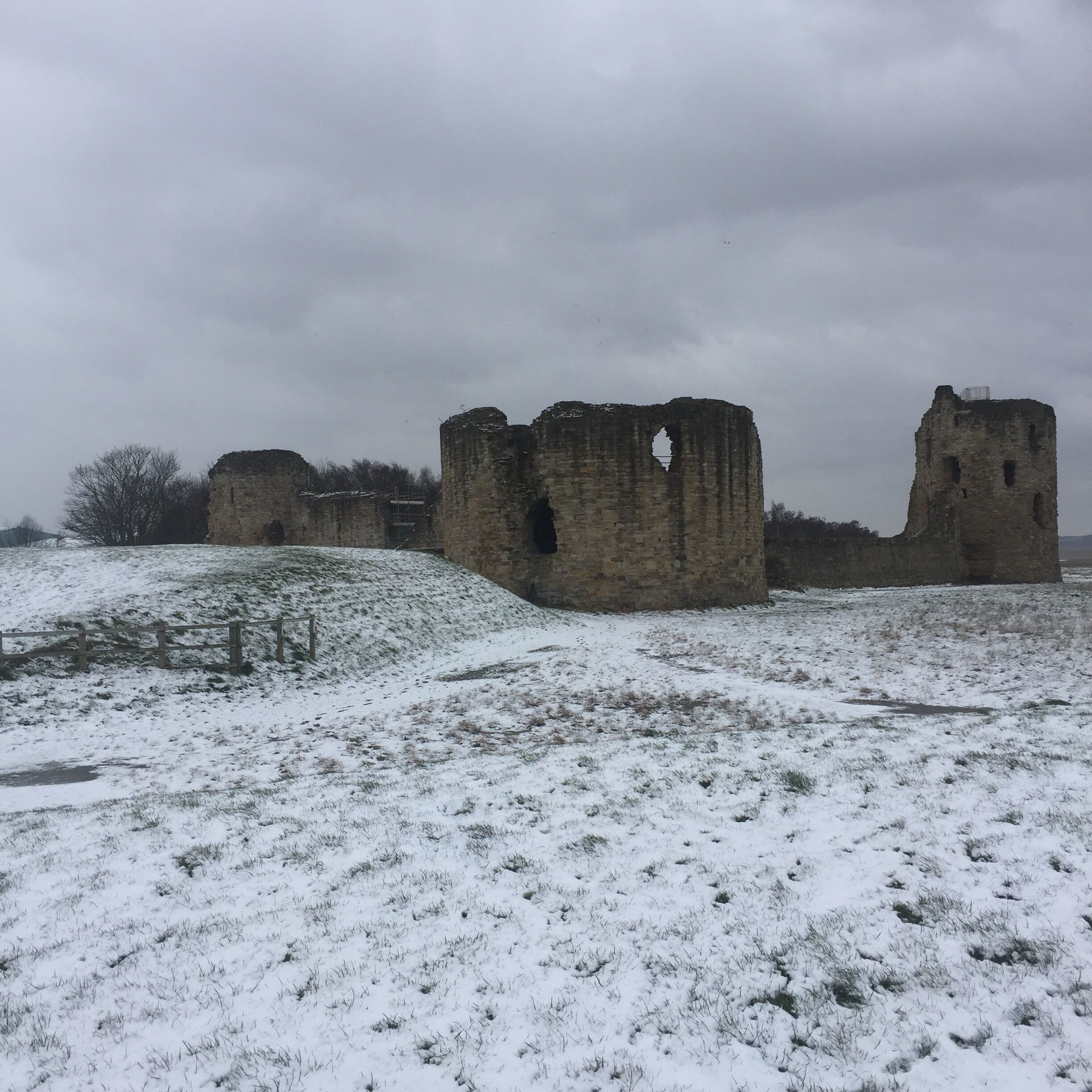 Flint Castle in the snow
