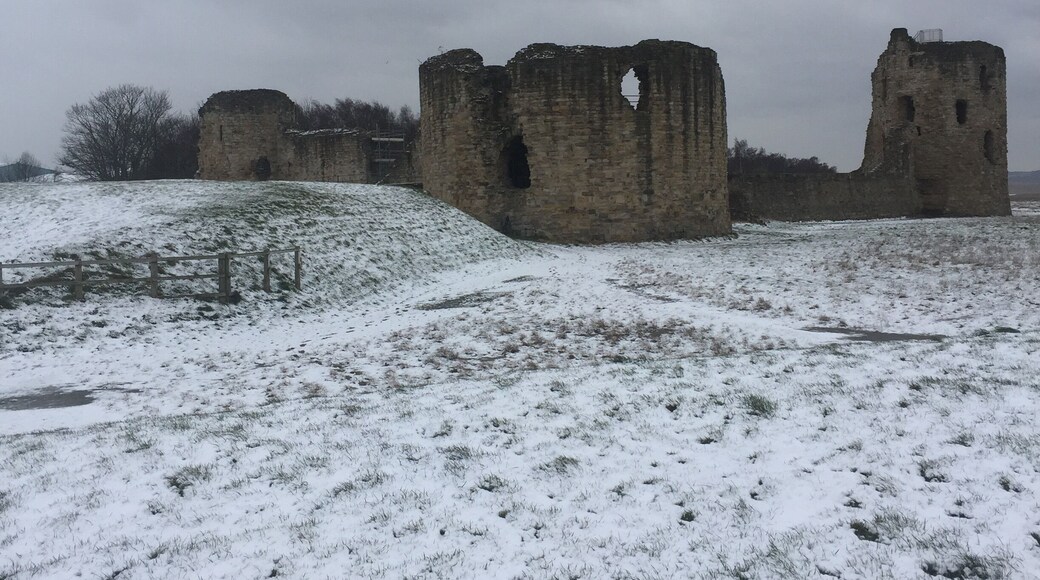 Flint Castle in the snow