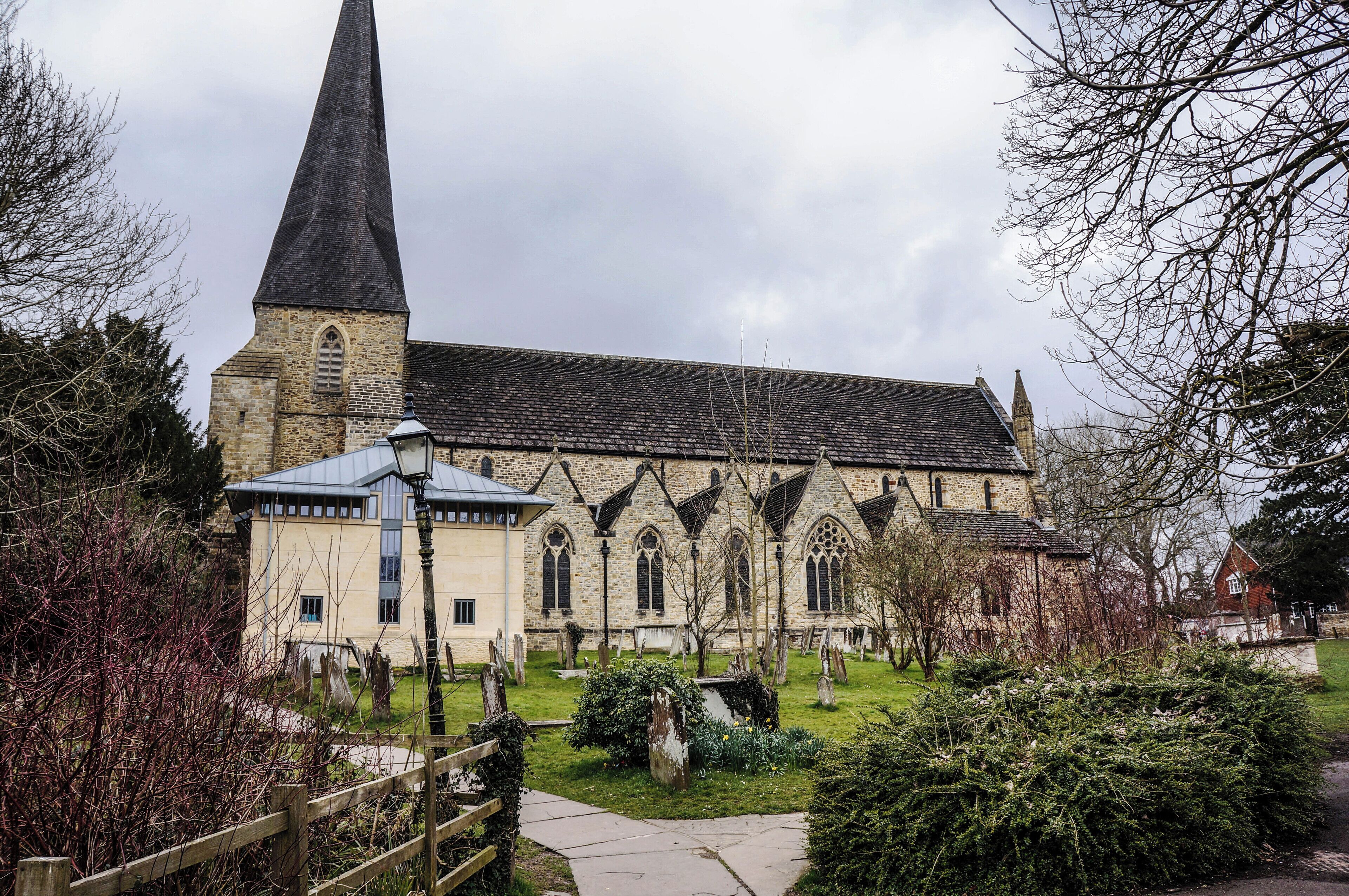 St Mary's parish church, Horsham, West Sussex, seen from the south