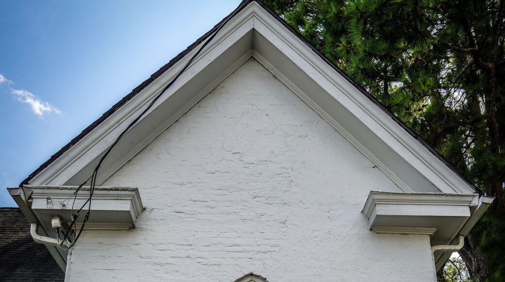 Front door of the Old Middlesex County Courthouse in Urbanna, Virginia
