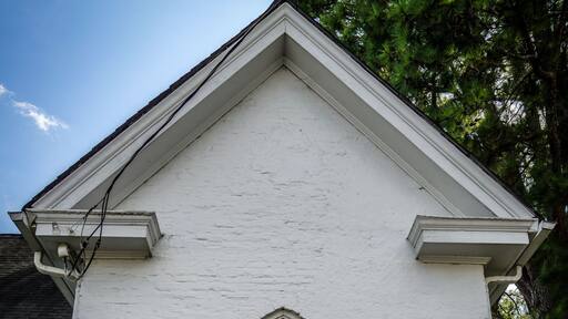 Front door of the Old Middlesex County Courthouse in Urbanna, Virginia