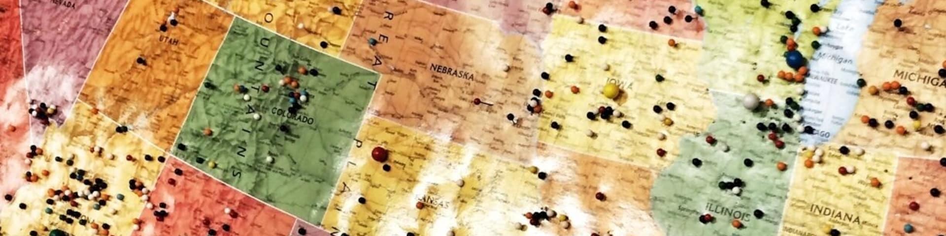 Where are you from come add to a trover like pin board. At the ski lift