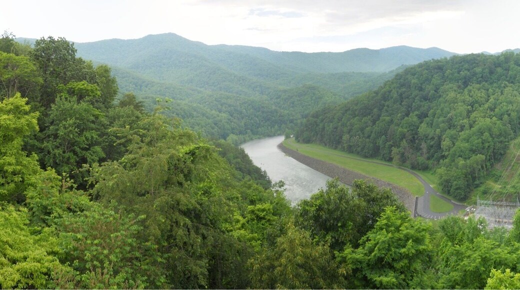 Fontana Dam built from 1942-1944 is 480 feet tall and is the tallest dam east of the Mississippi. The Appalachian Trail crosses the top of the dam.