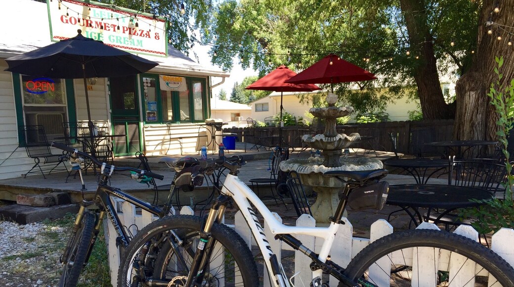 Perfectly located Pizza joint near MTB trails! We earned this!