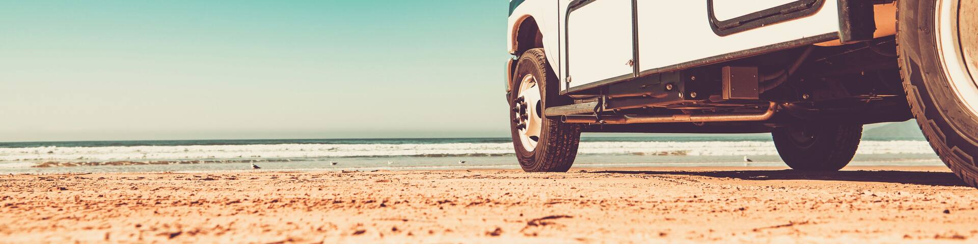 Motorhome RV on a Sandy Pismo Beach in California