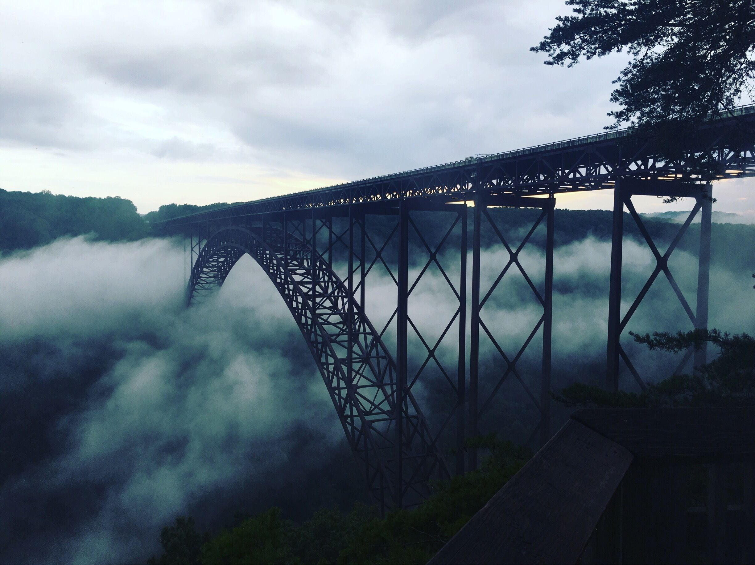 This bridge was absolutely terrifying to go over. But it's beautiful. #moutains #hiking #westvirginia #roadtrip