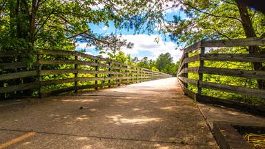 Paved walking trail Silver Comet Trail in Dalllas Georgia