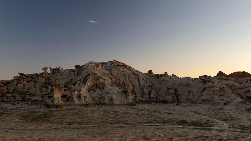 Bisti Badlands rock formation sunset