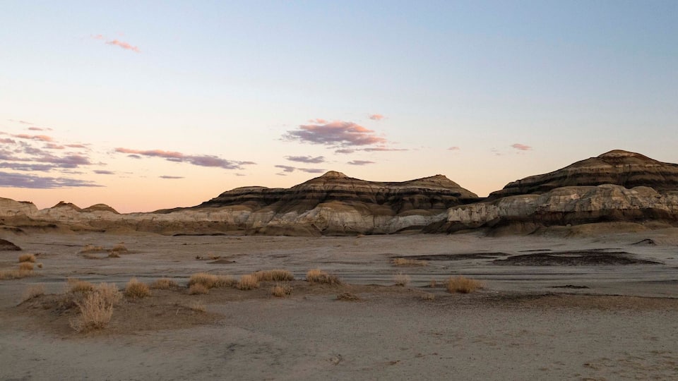 Bisti Badlands rock formation sunset