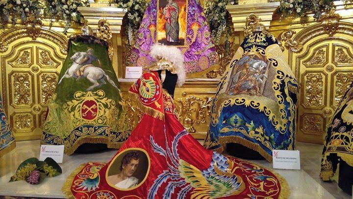 The amazing embroidery on display in the churches & also the Easter parades in Lorca at Semana Santa