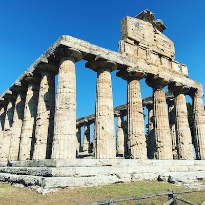 Paestum. Greek temple ruins in Italy.