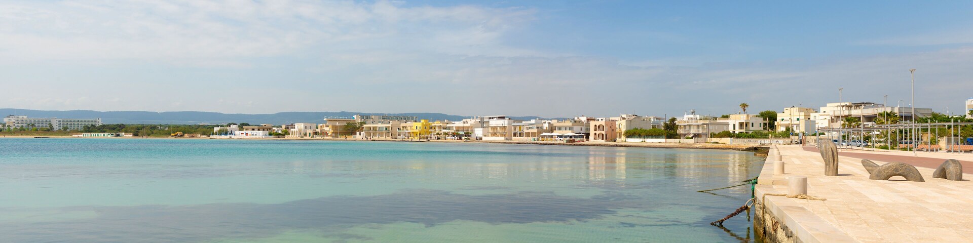 Panorama of port with cityview of Torre Canne, Fasano in Italy