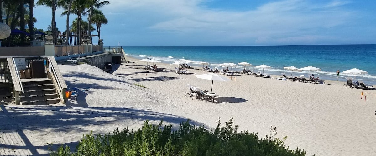 This perfect beach in Vero Beach, FL stretches farther than I can see.  Shot taken at the oceanfront Kimpton Hotel.