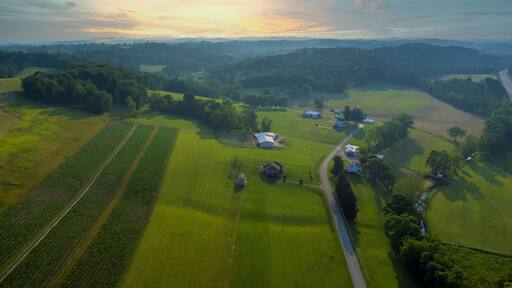 Bentleyville town Landscape of villages on the hills farm house with Pennsylvania, US