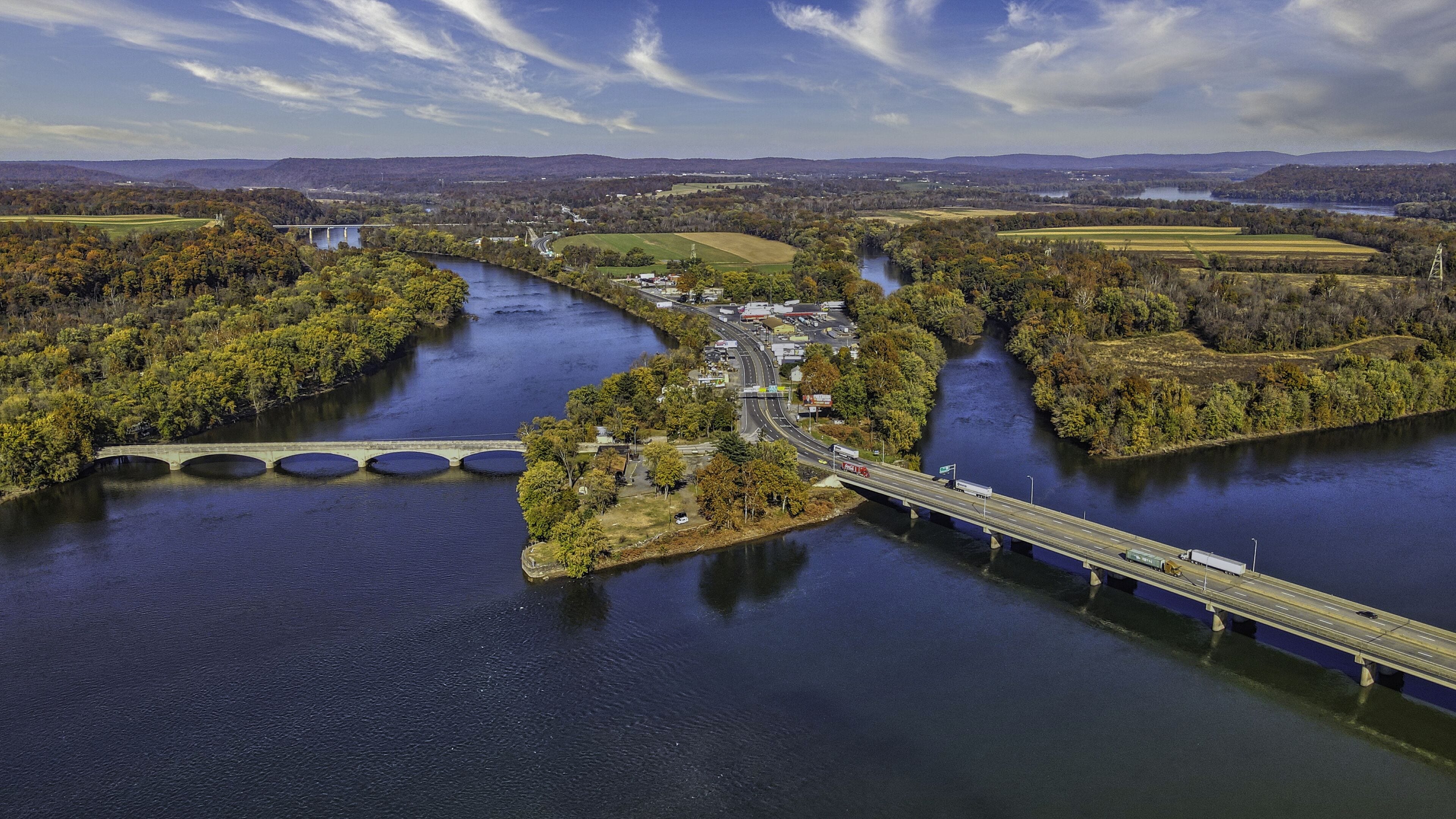 Beautiful view of the Susquehanna River in Duncannon, Pennsylvania