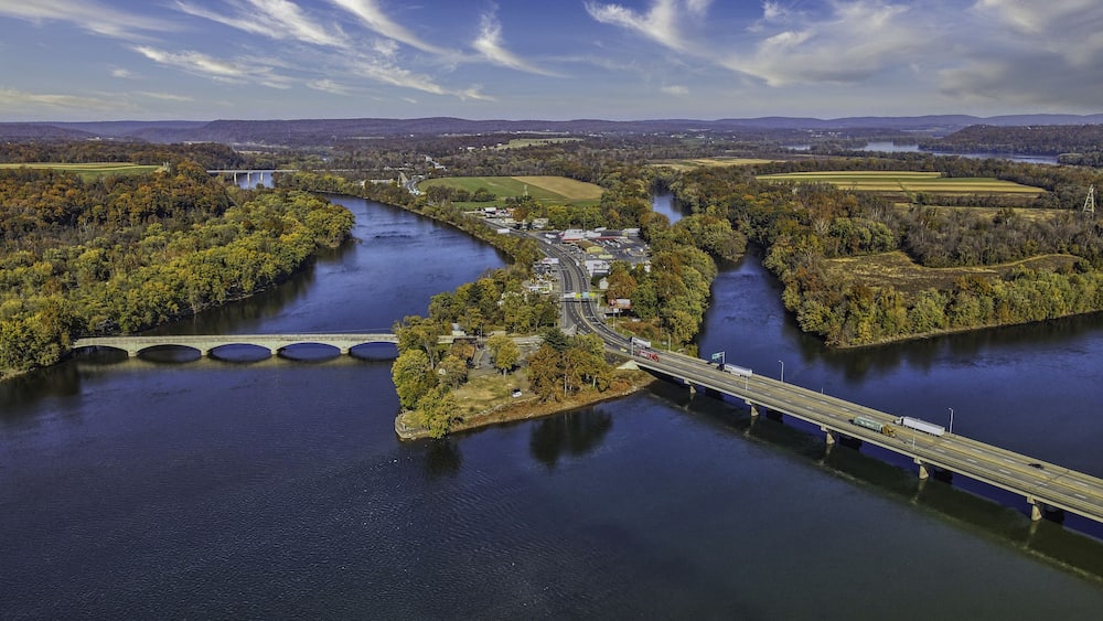 Beautiful view of the Susquehanna River in Duncannon, Pennsylvania