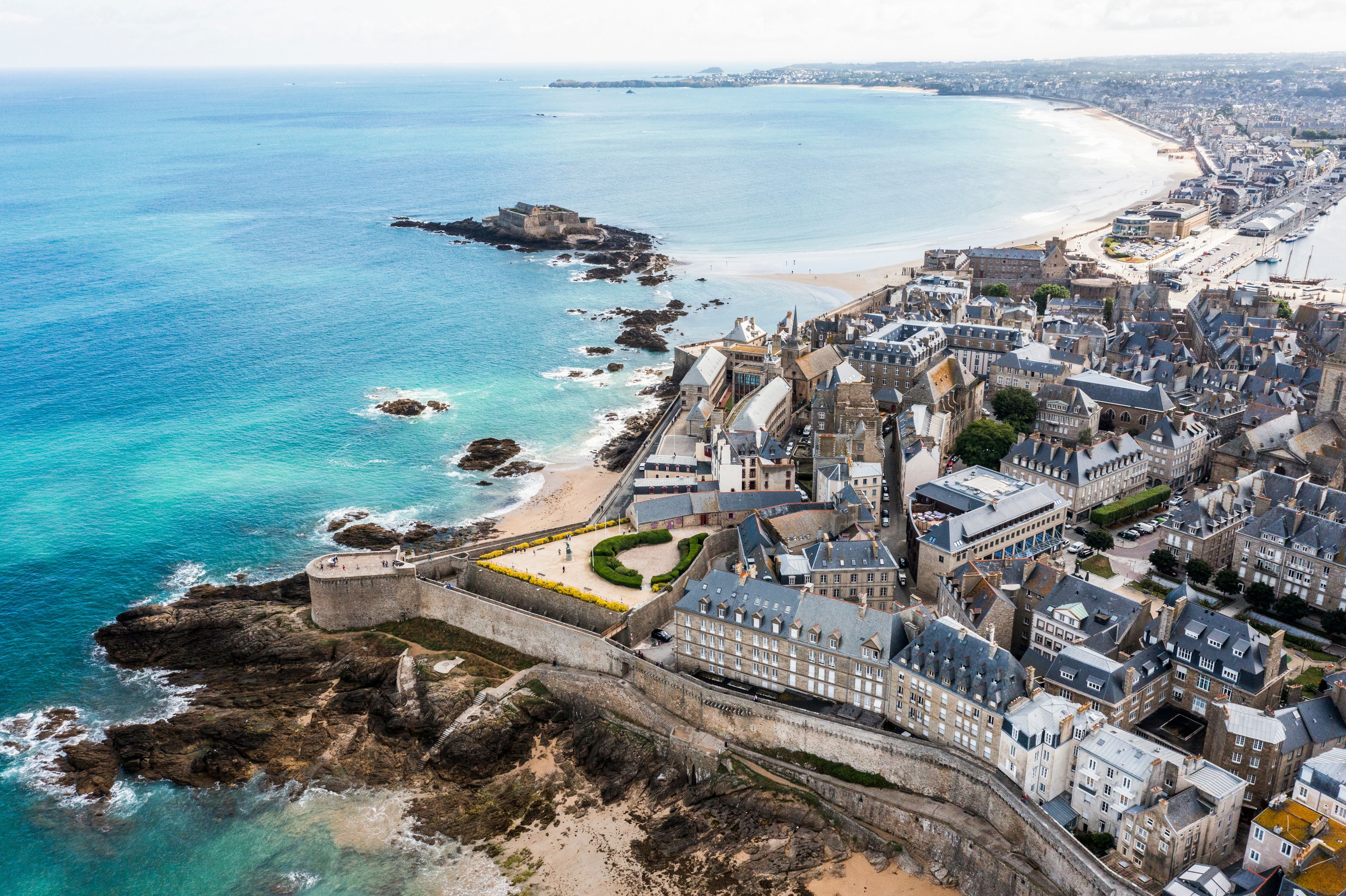 Aerial view of Saint Malo, Britanny France.
