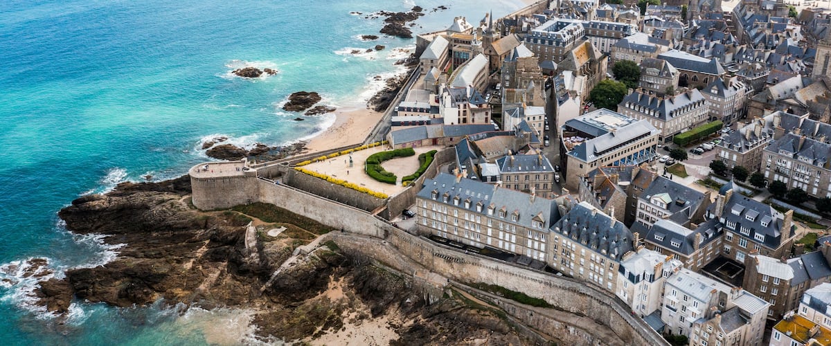 Aerial view of Saint Malo, Britanny France.
