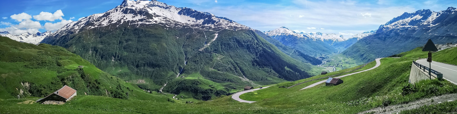 Ultra wide panorama of the Oberalppass