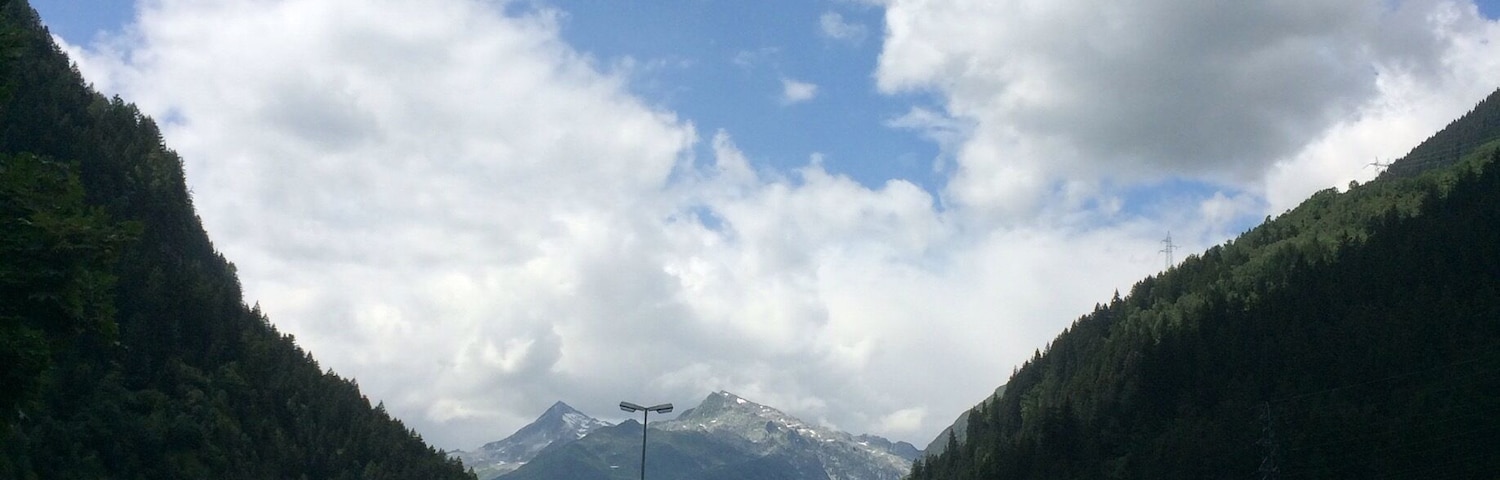 After travelling through a very hot Gotthard Tunnel from Switzerland to Italy.