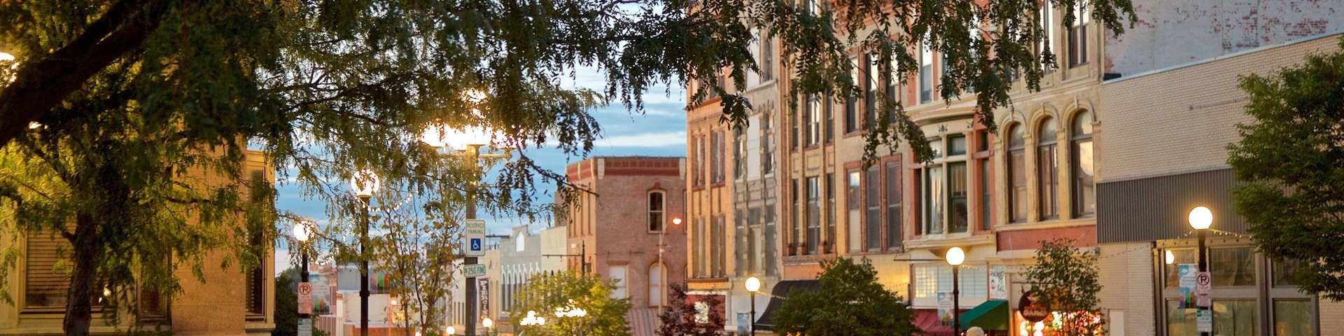 Bloomington featuring night scenes