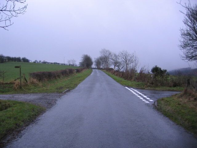 Crossroads with Bridleway. Fast traffic down the hill make this a junction to be careful at.